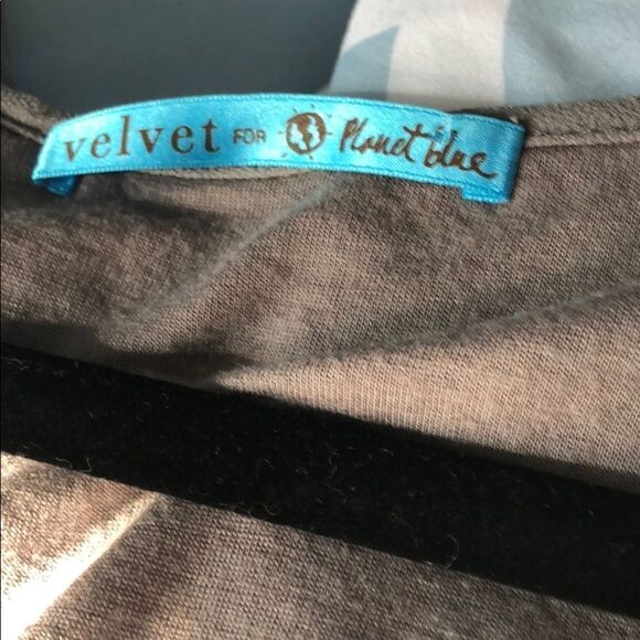 Velvet for Planet Blue Gray Jeweled Top- S - Picture 3 of 5